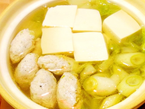 ひとり鍋✿白菜と鶏団子の中華風